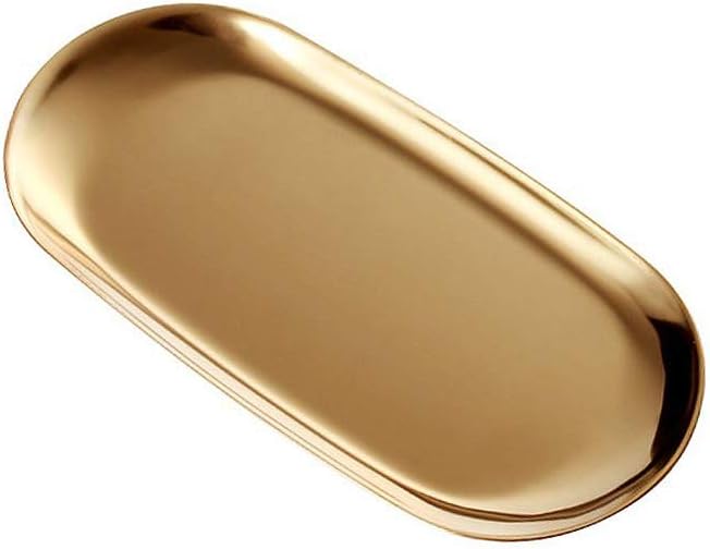 Tavă Ovală Inox Auriu