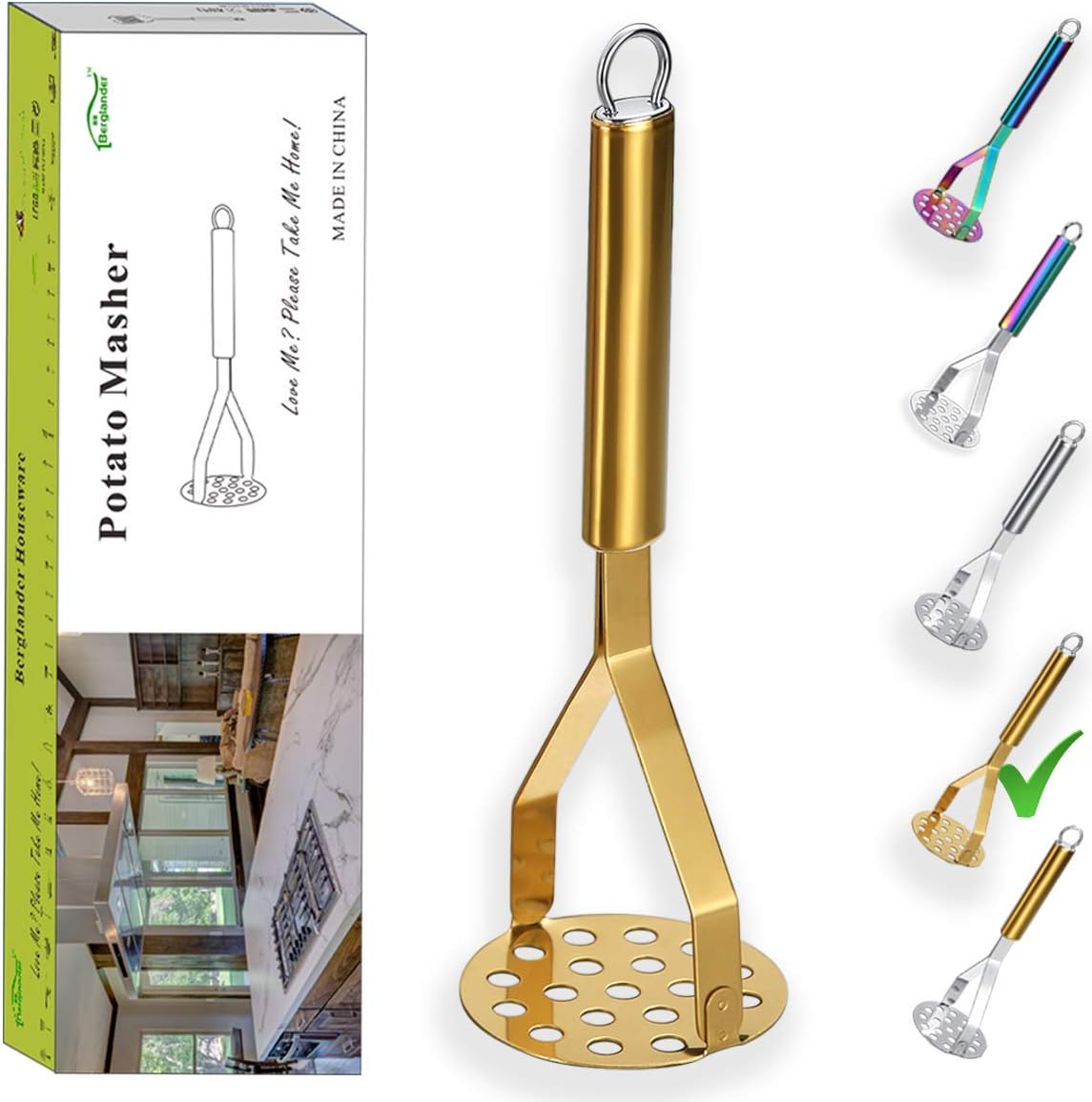 Zdrobitor Cartofi Inox Auriu