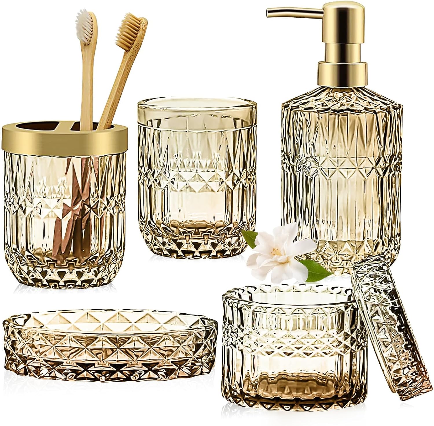 Set Accesorii Baie Gold 5Pcs