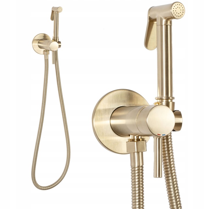 REA baterie pentru bideu încastrată Loop Lungo, auriu periat