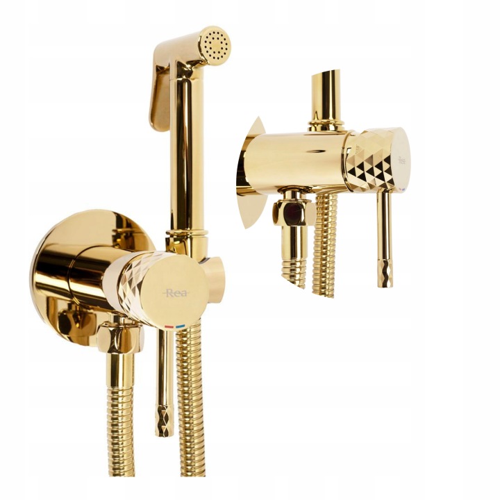 Baterie pentru bideu REA Loop Lungo Diamond aurie