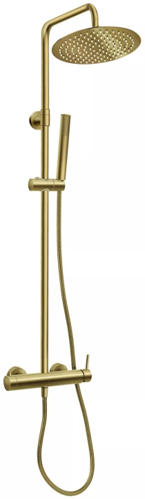 FERRO Ciriculus set de duș cu cap de ploaie rotund, auriu periat