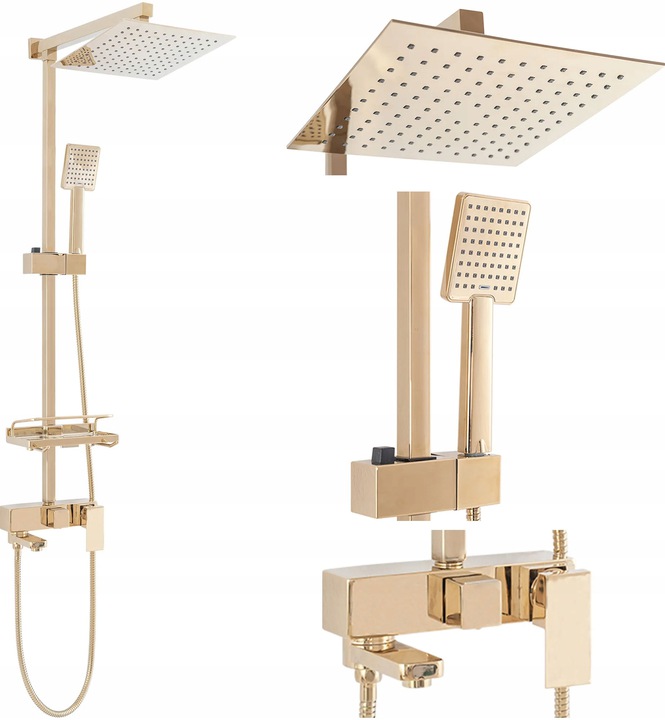 Set de duș aparent REA Jack auriu lucios